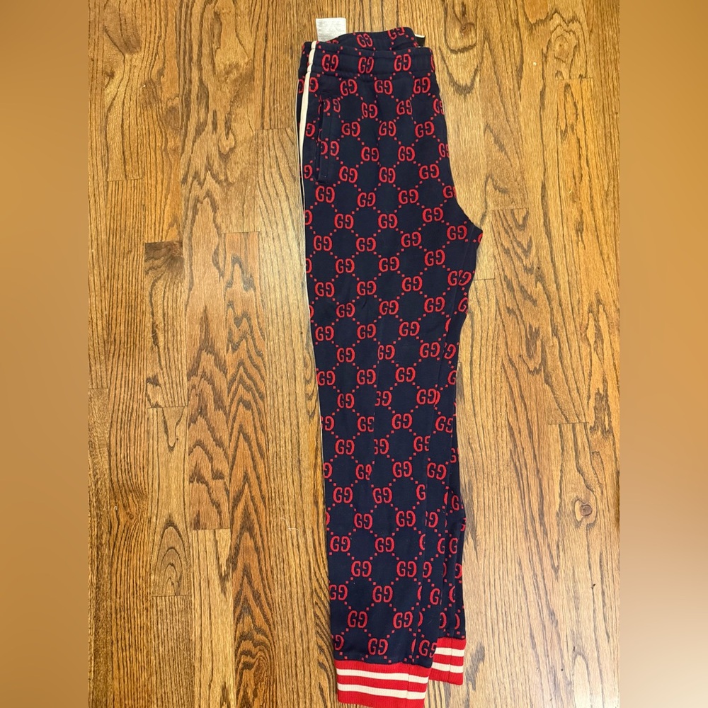 Gucci Red and Black Patterned Pants